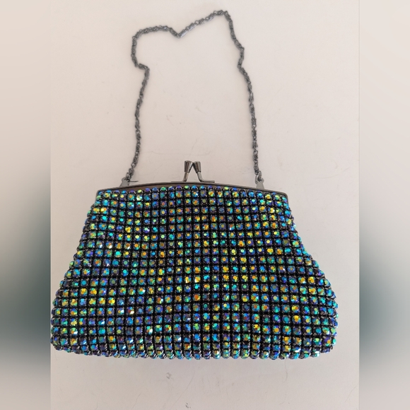 Green Multicolor Iridescent  Mini Beaded Women\'s Bag